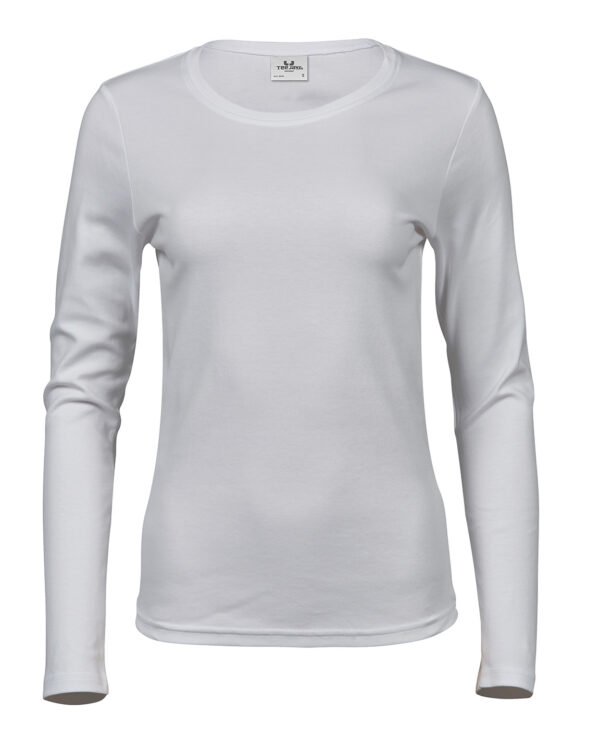 Women’s long sleeve interlock tee (590) White